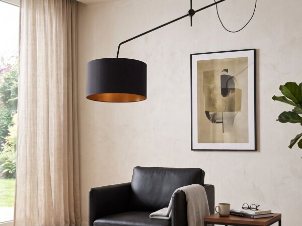 Lustru LED aplicat reglabil VENICE 1xE27/60W/230V negru/auriu
