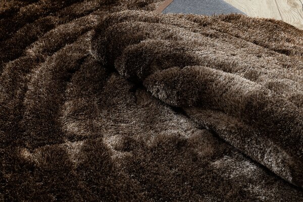 Covor FLIM 008-B7 modern shaggy, cercuri - structural maro