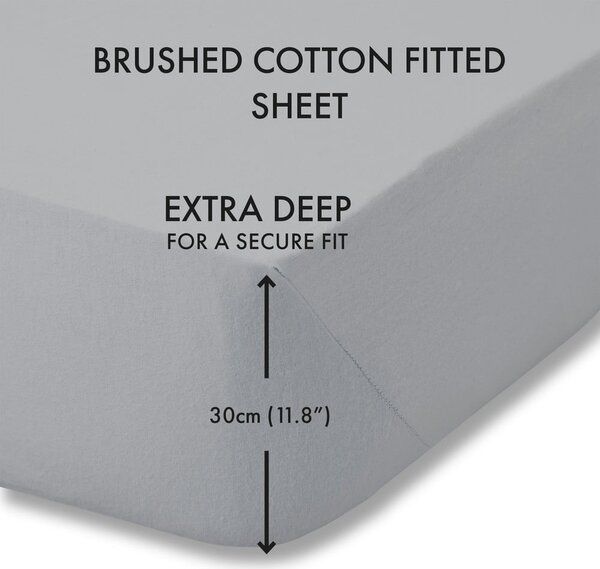 Cearceaf gri din bumbac 90x190 cm – Catherine Lansfield