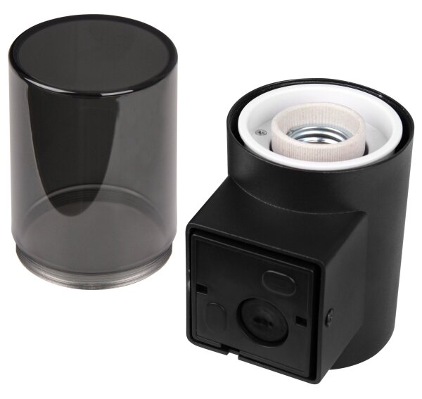 Aplica de exterior cu senzor 1xE27/40W/230V IP44 negru/fumuriu