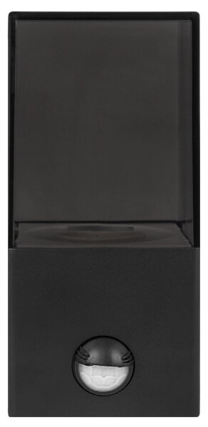 Aplica de perete pentru exterior cu senzor, 1xE27/40W/230V, IP44, negru/fumuriu