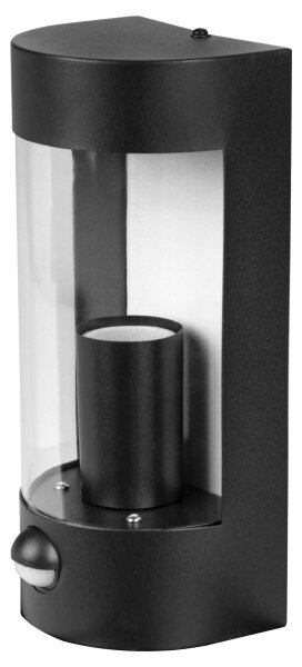 Lampă de perete pentru exterior cu senzor integrat, 1xE27/15W/230V, IP44, neagră