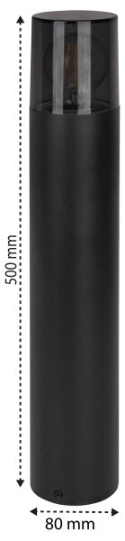 Lampă de exterior 1xE27/40W/230V IP44 50 cm negru/fumuriu