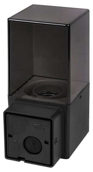 Aplica de perete pentru exterior cu senzor, 1xE27/40W/230V, IP44, negru/fumuriu
