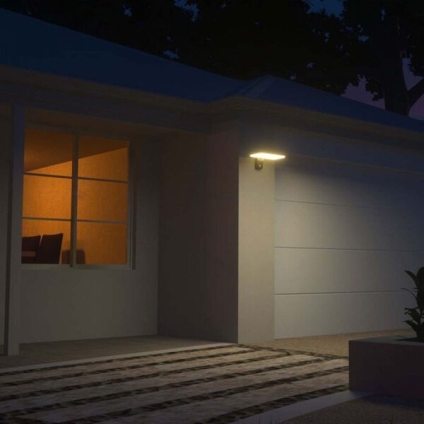 LED lampă solară de perete cu senzor, 15W, 3,2V, 4000K/6000K, IP65, negru