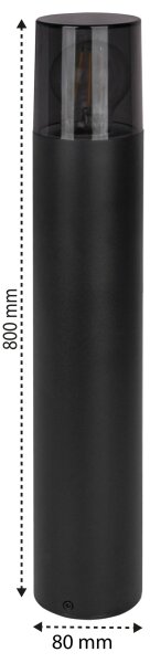 Lampă de exterior 1xE27/40W/230V IP44 80 cm negru/fumuriu