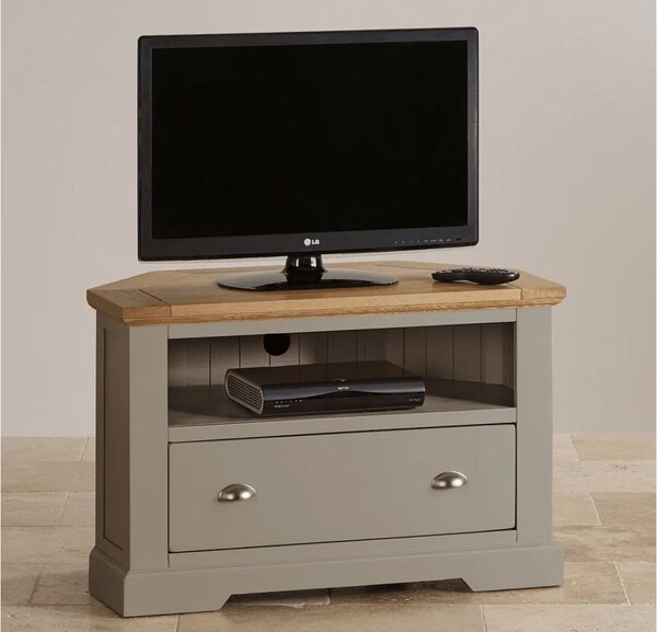 Comodă TV lemn masiv gri de Colț Ives Personalizabilă, 96 × 50 × 62 cm