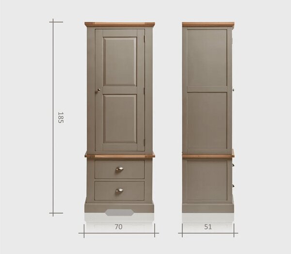 Dulap lemn masiv gri Ives Personalizabilă, 70 × 51 × 185 cm