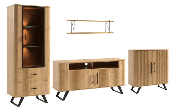Set lemn masiv natur Living Santiago -Negru
