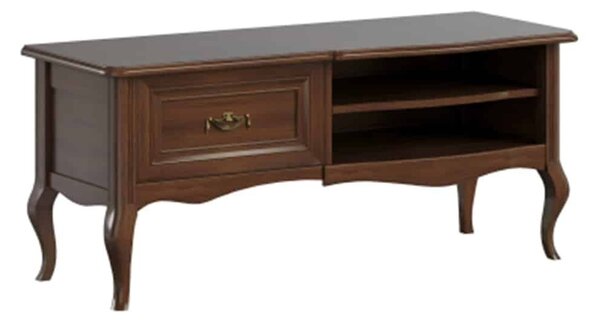 Comodă TV lemn masiv nuc Alexandros I, 129,9 × 49,8 × 55,7 cm