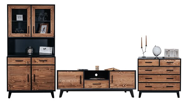 Set lemn masiv natur Living Timeless II -Negru