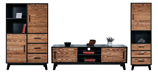 Set lemn masiv natur Living Timeless I -Negru