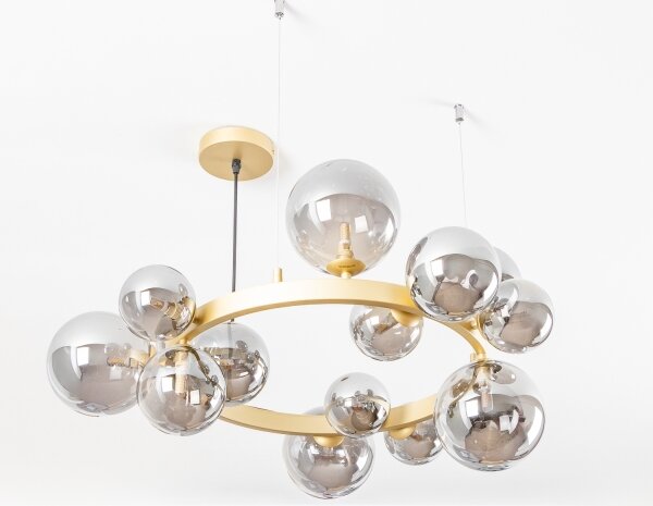 Lustră LED pe cablu Brilagi MILLA 15xG9/3W/230V auriu/fumuriu