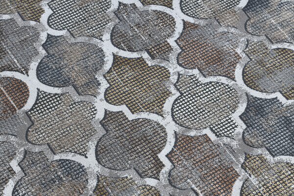 Covor LUCE 75 modern marocani Trellis vintage - structural gri / muştar