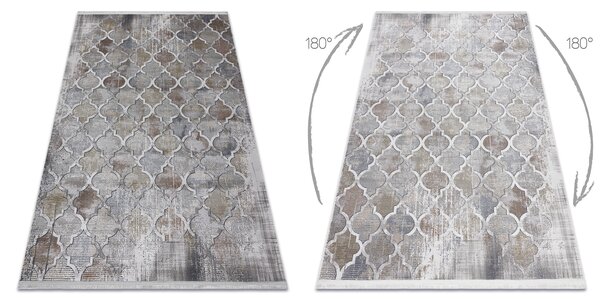 Covor LUCE 75 modern marocani Trellis vintage - structural gri / muştar
