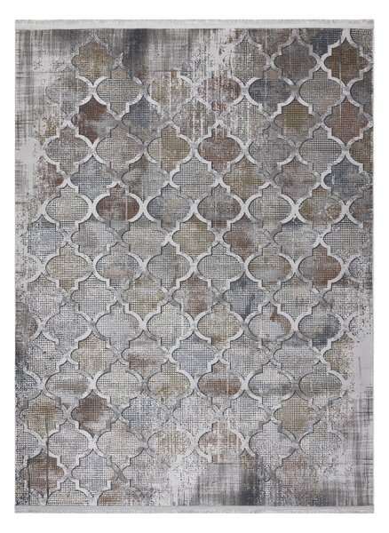 Covor LUCE 75 modern marocani Trellis vintage - structural gri / muştar