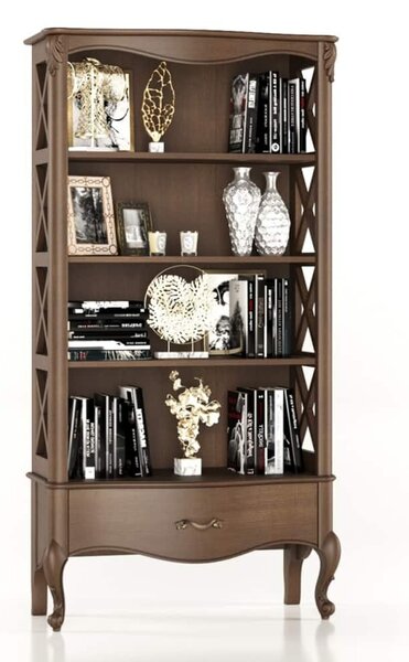 Bibliotecă lemn masiv Celisea, 94 × 43,5 × 180 cm