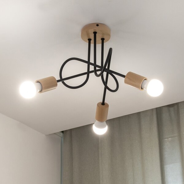 Lustră aplicată OXFORD 3xE27/15W/230V pin/negru