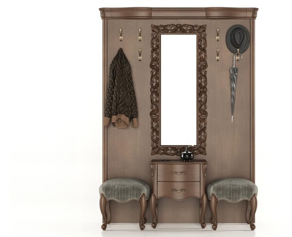 Cuier lemn masiv pentru hol Celisea, 165 × 17 × 220 cm