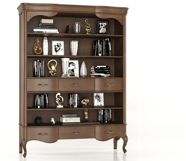 Bibliotecă lemn masiv Celisea, 160 × 53 × 220 cm
