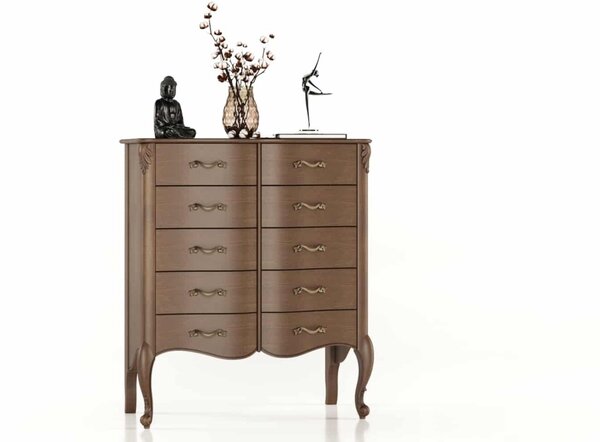 Bufet lemn masiv Celisea 10 Sertare, 101,5 × 49 × 118 cm