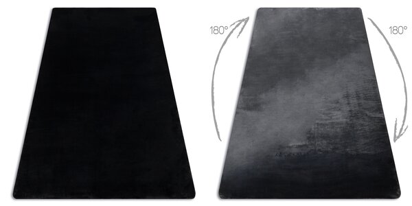 Covor modern de spălat POSH shaggy negru, antiderapant, gros