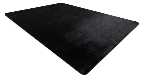 Covor modern de spălat POSH shaggy negru, antiderapant, gros