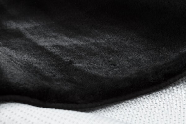 Covor modern de spălat POSH shaggy negru, antiderapant, gros