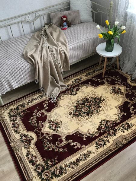 Covor Lotos 574-210, Marime 60 x 110 cm, Rosu, Inaltime Fir 8 mm, Antialergic, Polipropilena, Living, Dormitor, Sufragerie, Birou 60 x 110