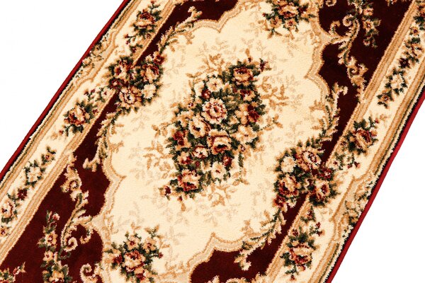 Covor Clasic Sufragerie, Model Lotos 574 210, Rosu Rosu, Dreptunghi, 80x200