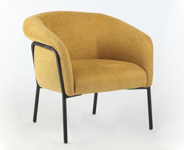 Fotoliu design CLOVER BREGO, mustareniu