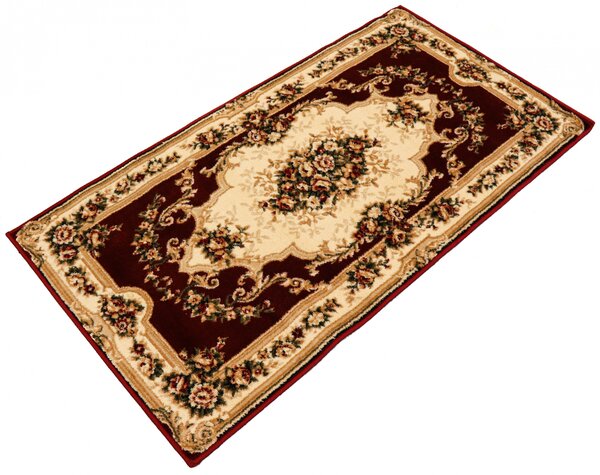 Covor Clasic Sufragerie, Model Lotos 574 210, Rosu Rosu, Dreptunghi, 80x200