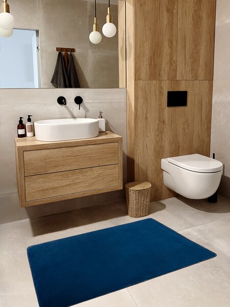 Covor modern de spălat POSH shaggy albastru inchis, antiderapant, gros