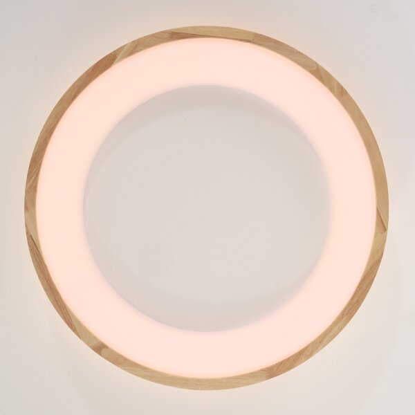 Plafonieră LED Brilagi-LED FALCON WOOD, 40W, 230V, 3 temperaturi de culoare (3000/4000/6000K), 60 cm, corp din lemn