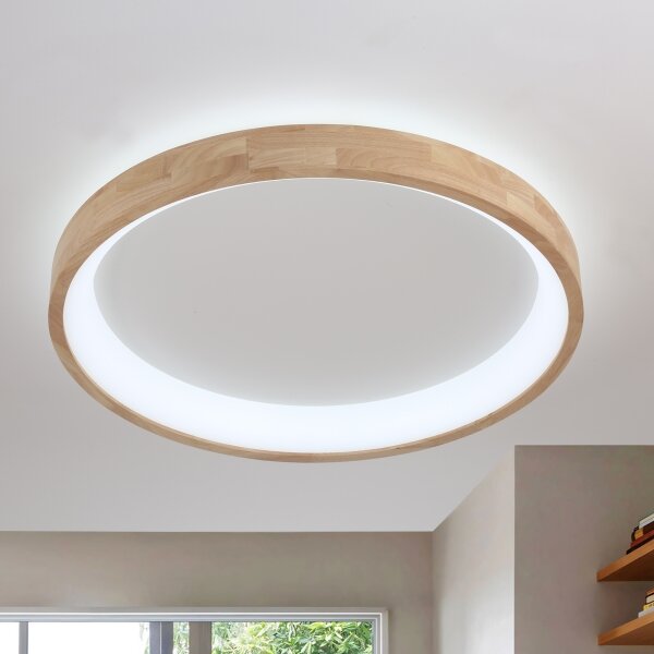 Brilagi-LED Plafonieră LED FALCON WOOD, 60W, 230V, 3000/4000/6000K, 80 cm, lemn