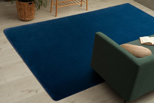 Covor modern de spălat POSH shaggy albastru inchis, antiderapant, gros