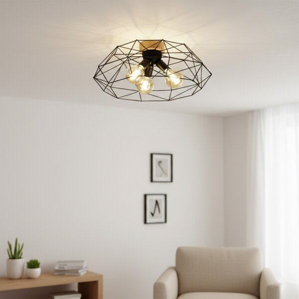 Brilagi - Plafonieră WOODY BASKET 3xE27/60W/230V, diam. 60 cm, stejar