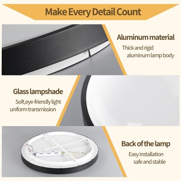 Brilagi - Lampă LED reglabilă GLASS POOL DOUBLE LED/48W/230V 40 cm neagră + telecomandă