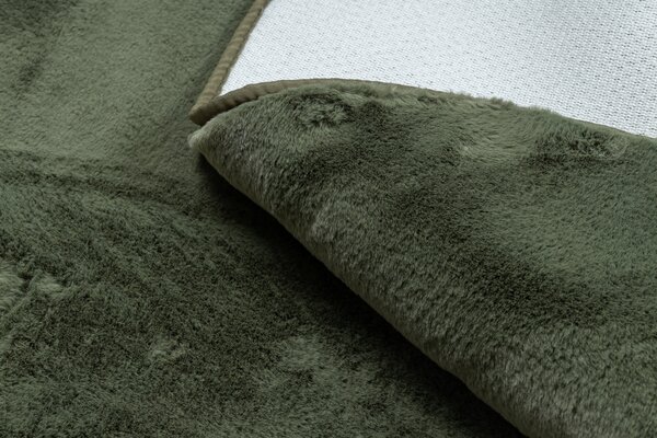 Covor lavabil modern POSH cerc shaggy verde, pluș anti-alunecare
