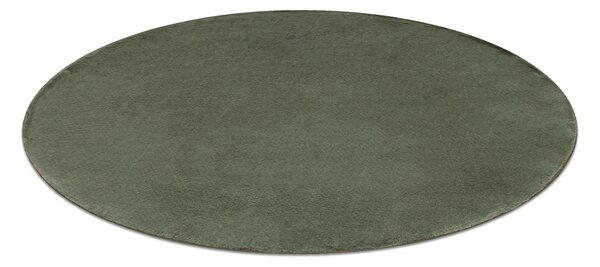 Covor lavabil modern POSH cerc shaggy verde, pluș anti-alunecare