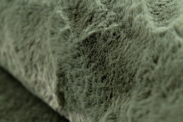Covor lavabil modern POSH cerc shaggy verde, pluș anti-alunecare