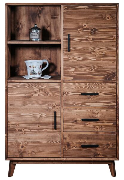 Dulăpior lemn masiv Timeless 3 Sertare 2 Uși + Nișă, 100 × 45 × 150 cm