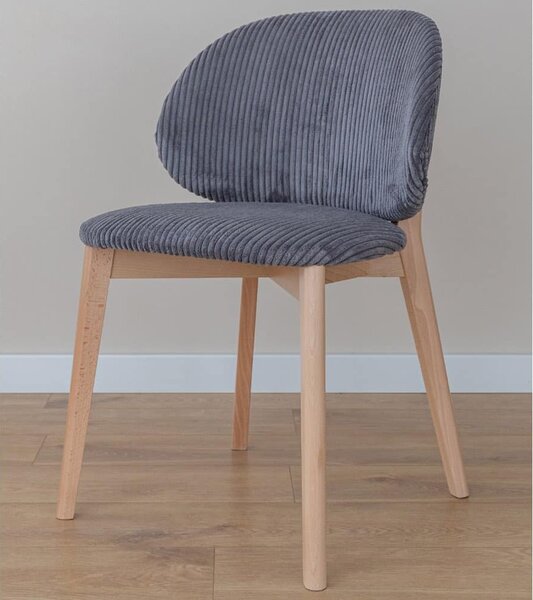 Scaun lemn masiv Nagy Gray Fag Tapițat, 51 × 46 × 79 cm