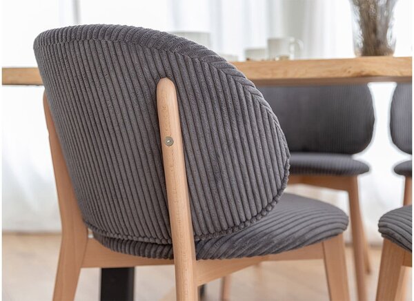 Scaun lemn masiv Nagy Gray Fag Tapițat, 51 × 46 × 79 cm
