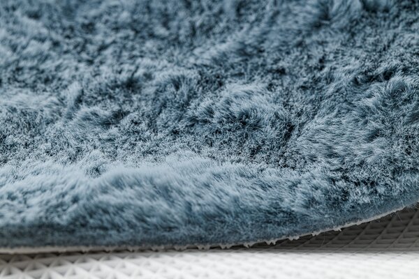 Covor lavabil modern SHAPE 3105 inima shaggy - albastru, antiderapant