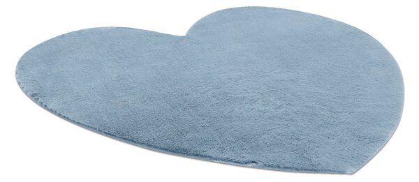 Covor lavabil modern SHAPE 3105 inima shaggy - albastru, antiderapant