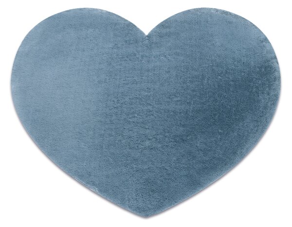 Covor lavabil modern SHAPE 3105 inima shaggy - albastru, antiderapant