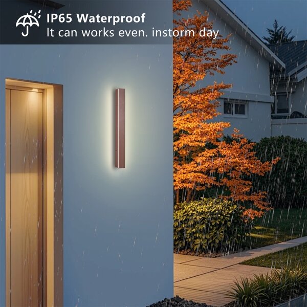 Brilagi - Aplică LED de exterior LINEAR, 12W, 230V, 3000K, IP65, 50 cm, maro, CRI 90