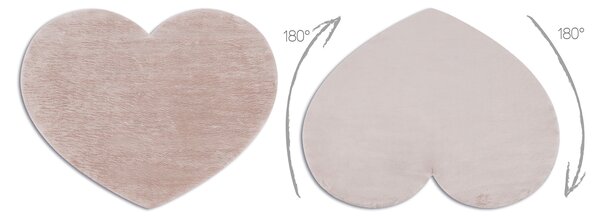 Covor lavabil modern SHAPE 3105 inima shaggy - roz roșu, antiderapant