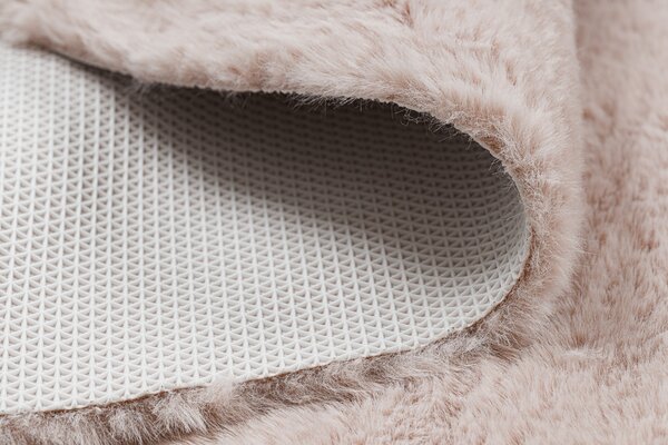 Covor lavabil modern SHAPE 3105 inima shaggy - roz roșu, antiderapant
